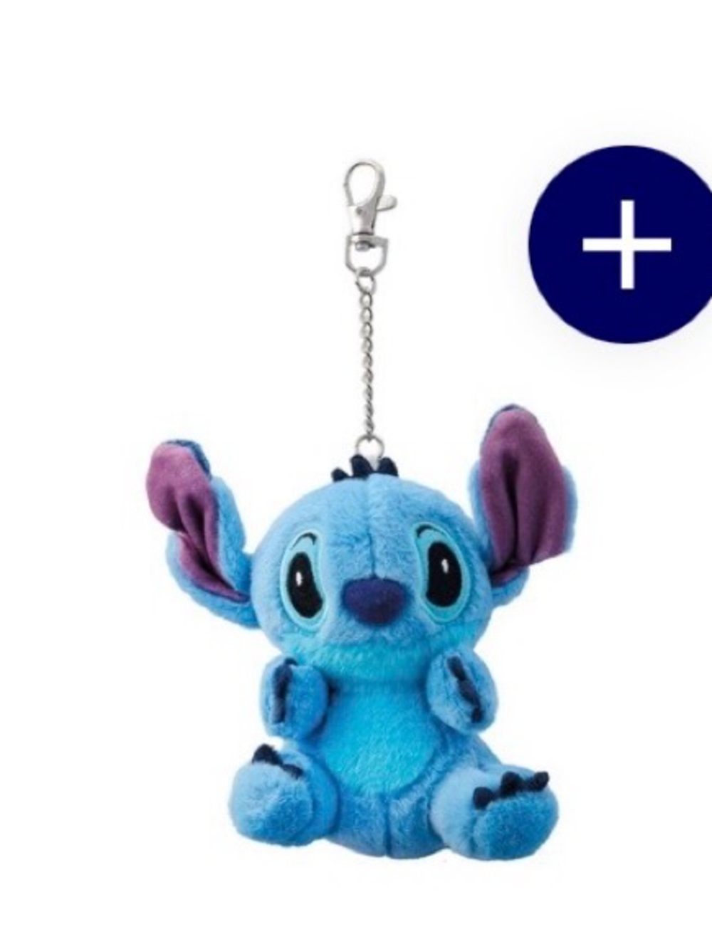 Disney Plush Stitch Keychain in Light Blue with Purple Ear Details